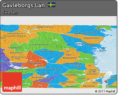 Political Panoramic Map of Gávleborgs Län