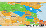 Political Panoramic Map of Gávleborgs Län, political shades outside