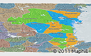 Political Panoramic Map of Gávleborgs Län, semi-desaturated