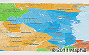 Political Shades Panoramic Map of Gávleborgs Län