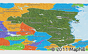 Satellite Panoramic Map of Gávleborgs Län, political outside
