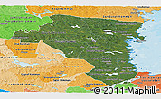 Satellite Panoramic Map of Gávleborgs Län, political shades outside