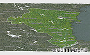 Satellite Panoramic Map of Gávleborgs Län, semi-desaturated