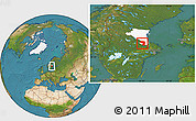Satellite Location Map of Sandviken Kommun, highlighted parent region