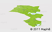Physical Panoramic Map of Sandviken Kommun, cropped outside