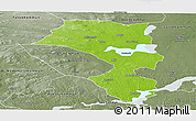 Physical Panoramic Map of Sandviken Kommun, semi-desaturated