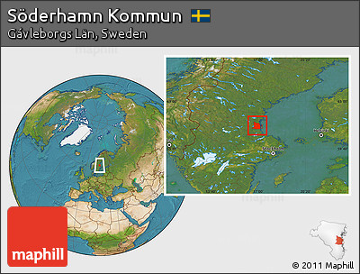 Satellite Location Map of Söderhamn Kommun