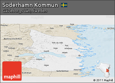 Classic Style Panoramic Map of Söderhamn Kommun