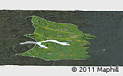 Satellite Panoramic Map of Söderhamn Kommun, darken, semi-desaturated