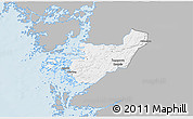 Gray 3D Map of Kungälv Kommun, single color outside