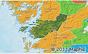 Satellite 3D Map of Kungälv Kommun, political outside