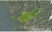 Satellite 3D Map of Kungälv Kommun, semi-desaturated
