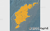 Political 3D Map of Gotland Kommun, darken