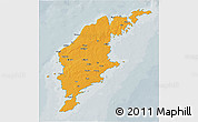 Political 3D Map of Gotland Kommun, semi-desaturated