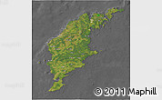 Satellite 3D Map of Gotland Kommun, desaturated