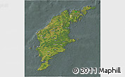 Satellite 3D Map of Gotland Kommun, semi-desaturated