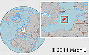 Gray Location Map of Gotland Kommun, highlighted parent region, hill shading