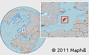 Gray Location Map of Gotland Kommun, hill shading