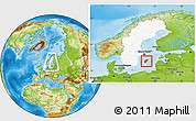 Physical Location Map of Gotland Kommun, highlighted country, highlighted parent region, within the entire country