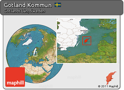 Satellite Location Map of Gotland Kommun, highlighted country