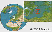 Satellite Location Map of Gotland Kommun, highlighted parent region