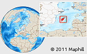 Shaded Relief Location Map of Gotland Kommun, highlighted country, highlighted parent region