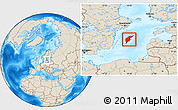 Shaded Relief Location Map of Gotland Kommun, highlighted parent region