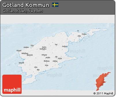 Classic Style Panoramic Map of Gotland Kommun, single color outside