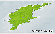 Physical Panoramic Map of Gotland Kommun, semi-desaturated