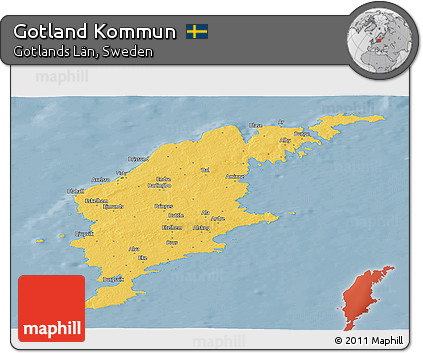 Savanna Style Panoramic Map of Gotland Kommun