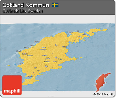 Savanna Style Panoramic Map of Gotland Kommun