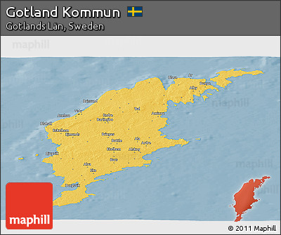 Savanna Style Panoramic Map of Gotland Kommun