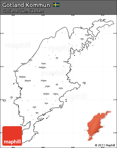 Blank Simple Map of Gotland Kommun, cropped outside