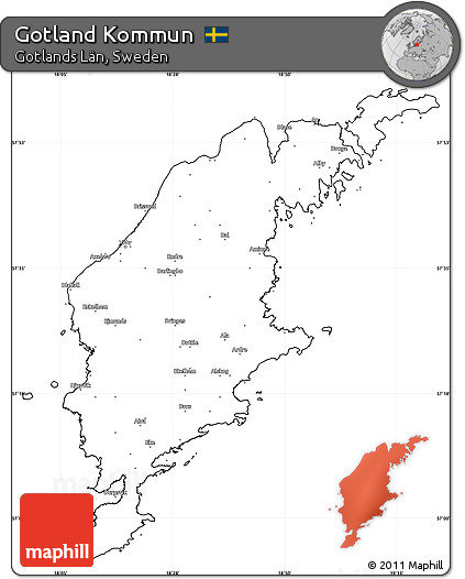 Blank Simple Map of Gotland Kommun