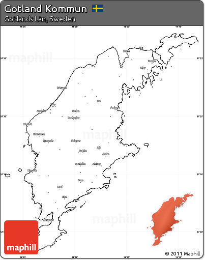 Blank Simple Map of Gotland Kommun