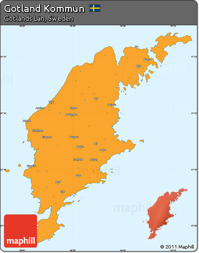 Political Simple Map of Gotland Kommun, single color outside