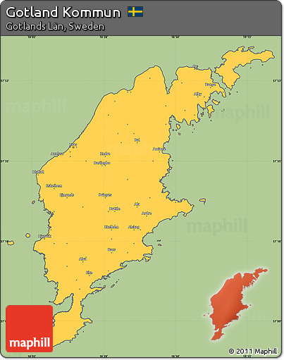 Savanna Style Simple Map of Gotland Kommun, cropped outside