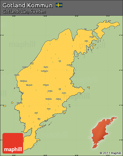 Savanna Style Simple Map of Gotland Kommun, cropped outside