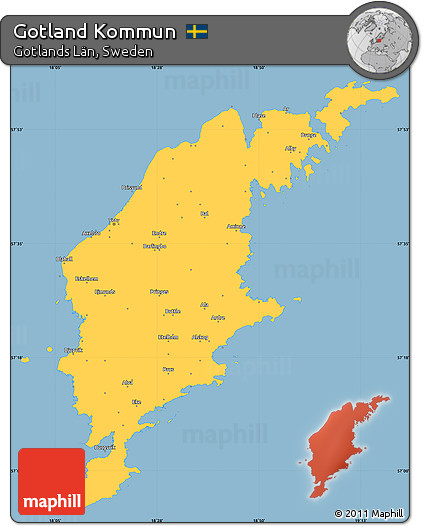 Savanna Style Simple Map of Gotland Kommun