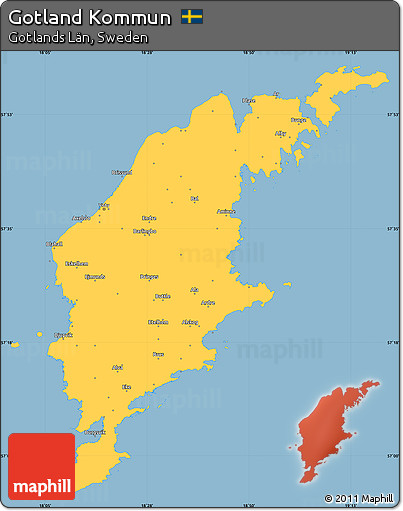 Savanna Style Simple Map of Gotland Kommun