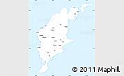 Silver Style Simple Map of Gotland Kommun, single color outside