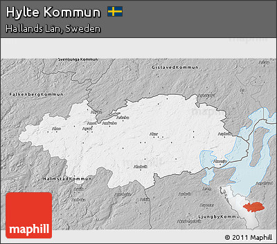 Gray 3D Map of Hylte Kommun