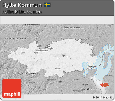 Gray 3D Map of Hylte Kommun
