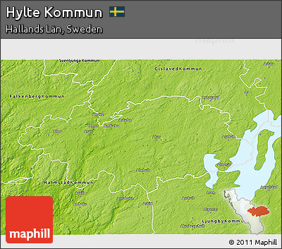 Physical 3D Map of Hylte Kommun
