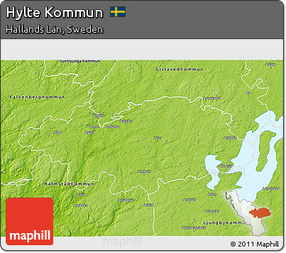 Physical 3D Map of Hylte Kommun