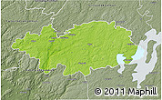 Physical 3D Map of Hylte Kommun, semi-desaturated