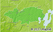 Political 3D Map of Hylte Kommun, physical outside