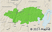 Political 3D Map of Hylte Kommun, shaded relief outside