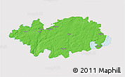 Political 3D Map of Hylte Kommun, single color outside