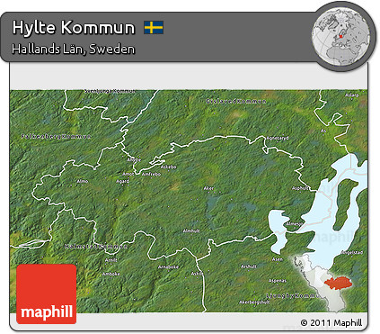Satellite 3D Map of Hylte Kommun